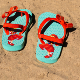Roodkapje slippers met hiel bandje