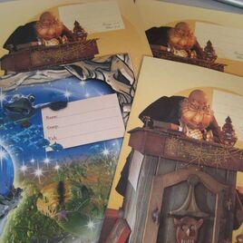 Klasboeken (klas 6, 2-3, 1) + pandadroomschriftje