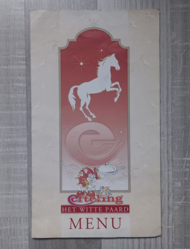 Menukaart Witte Paard 1992